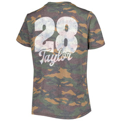 Indianapolis Colts Jonathan Taylor Majestic Threads Women's Name & Number V-Neck Tri-Blend T-Shirt
