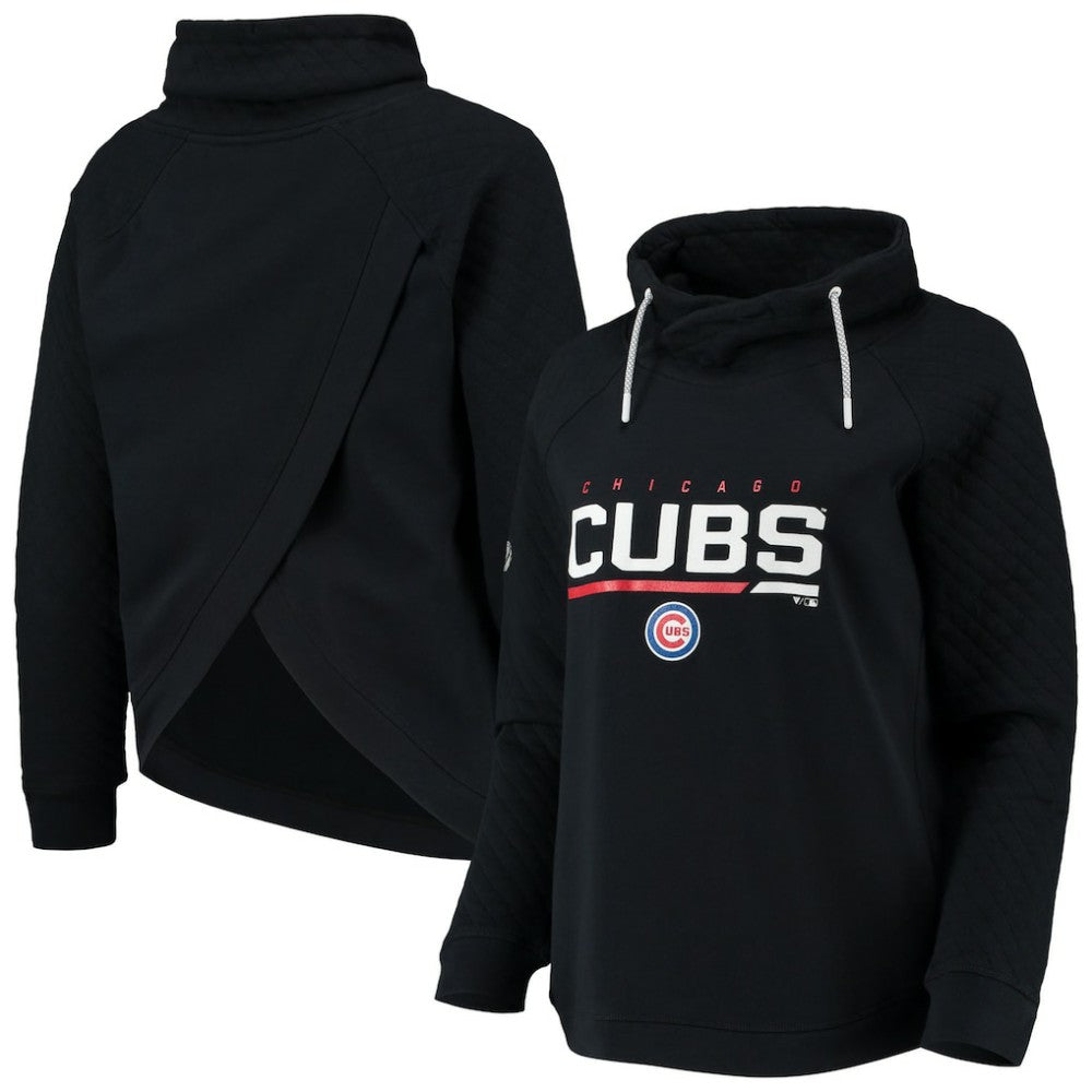 Chicago Cubs Levelwear Women's Vega Funnel Neck Raglan Pullover Sweatshirt | MLB On Sale