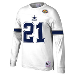 Dallas Cowboys Mitchell & Ness Deion Sanders Retired Player Name & Number Long Sleeve Top