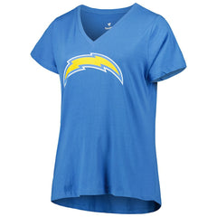 Los Angeles Chargers Fanatics Justin Herbert Women's Plus Size Name & Number V-Neck T-Shirt