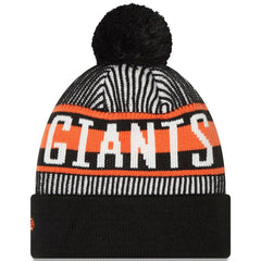 San Francisco Giants New Era Striped Cuffed Knit Hat with Pom | MLB Online