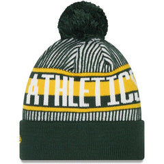 Athletics New Era Striped Cuffed Knit Hat with Pom | MLB US