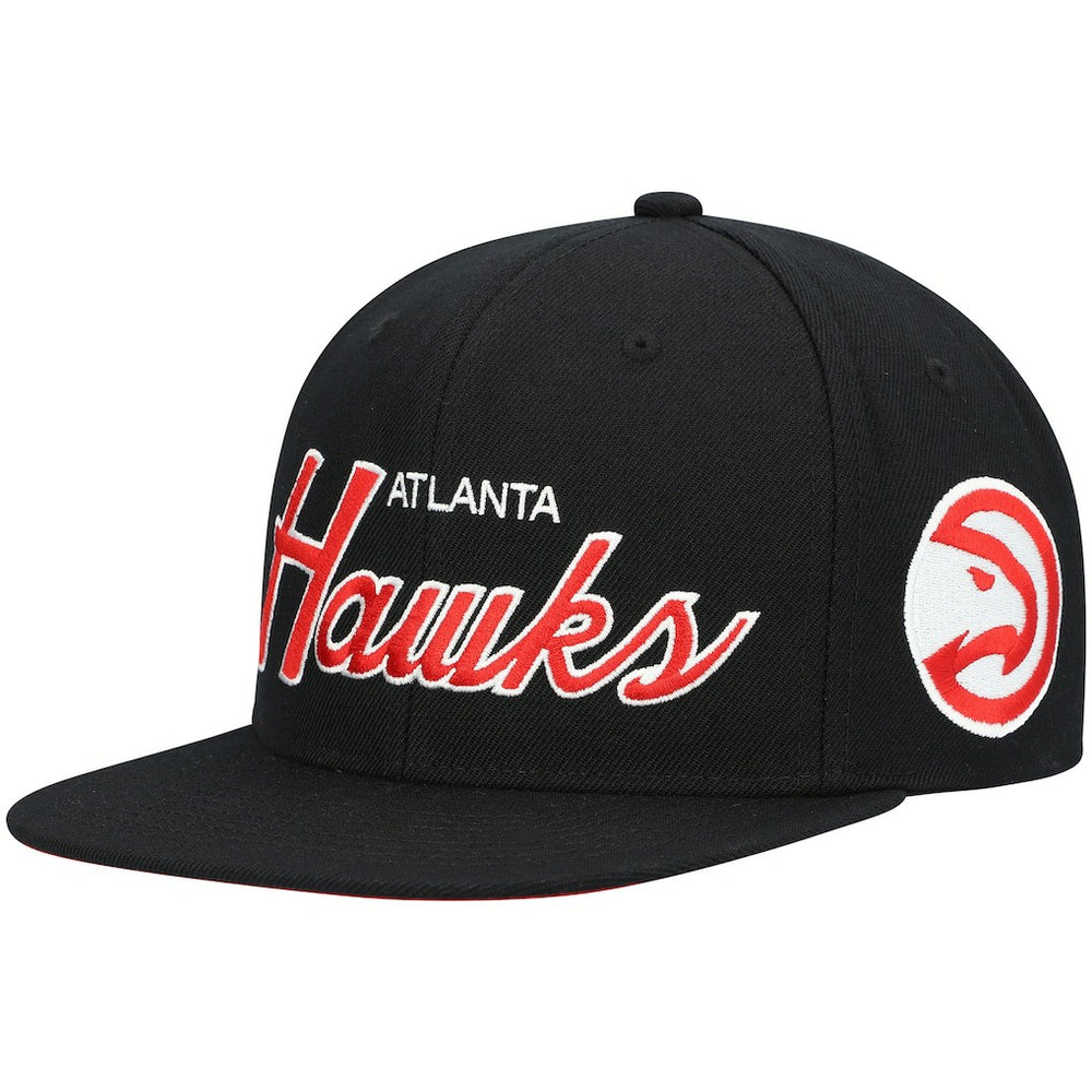 Atlanta Hawks Hardwood Classics Script 2.0 Snapback Hat Outlet