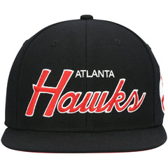 Atlanta Hawks Hardwood Classics Script 2.0 Snapback Hat Outlet