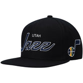 Utah Jazz Hardwood Classics Script 2.0 Snapback Hat On Sale