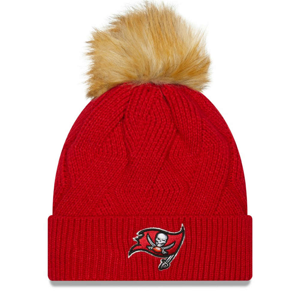 Tampa Bay Buccaneers New Era Women's Snowy Cuffed Knit Hat with Pom