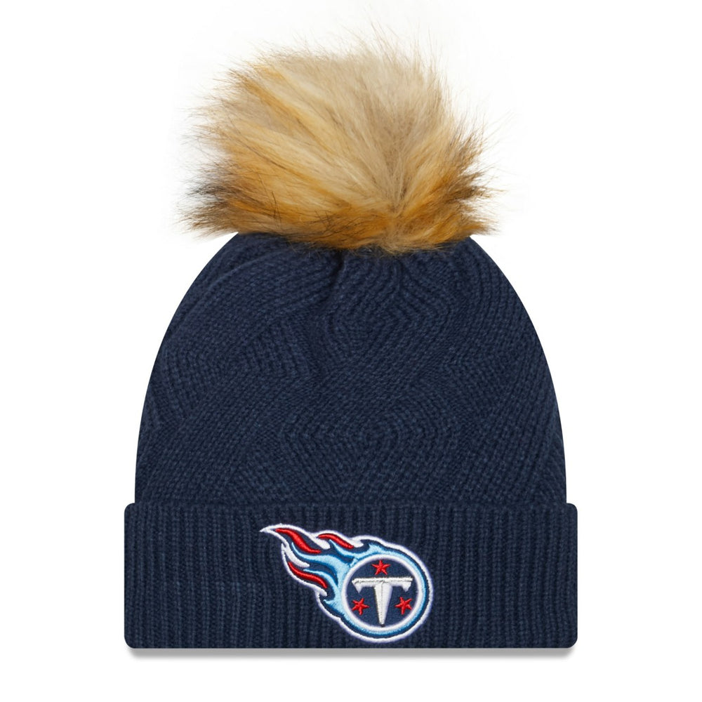 Tennessee Titans New Era Women's Snowy Cuffed Knit Hat with Pom