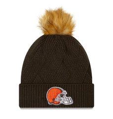 Cleveland Browns New Era Women's Snowy Cuffed Knit Hat with Pom
