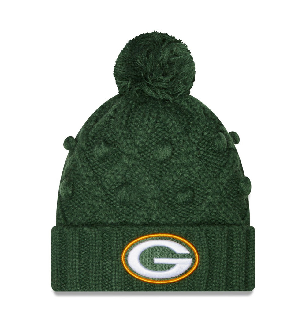 Green Bay Packers New Era Women's Toasty Cuffed Knit Hat with Pom