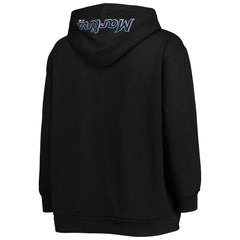 Miami Marlins Women's Plus Size Lace-Up V-Neck Pullover Hoodie | MLB Near me