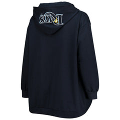 Tampa Bay Rays Women's Plus Size Lace-Up V-Neck Pullover Hoodie | MLB On Sale