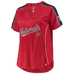 Washington Nationals Women's Plus Size Diva Notch Neck Raglan T-Shirt | MLB On Sale