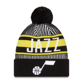 Utah Jazz Striped Cuffed Pom Knit Hat Outlet