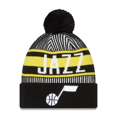 Utah Jazz Striped Cuffed Pom Knit Hat Outlet