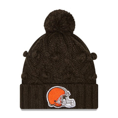 Cleveland Browns New Era Girls Youth Toasty Cuffed Knit Hat with Pom