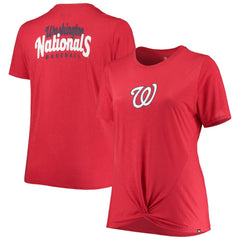 Washington Nationals New Era Women's Plus Size 2-Hit Front Knot T-Shirt | MLB Outlet