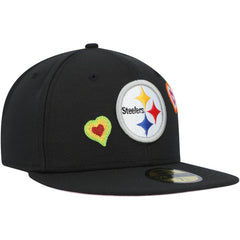 Pittsburgh Steelers New Era Chain Stitch Heart 59FIFTY Fitted Hat