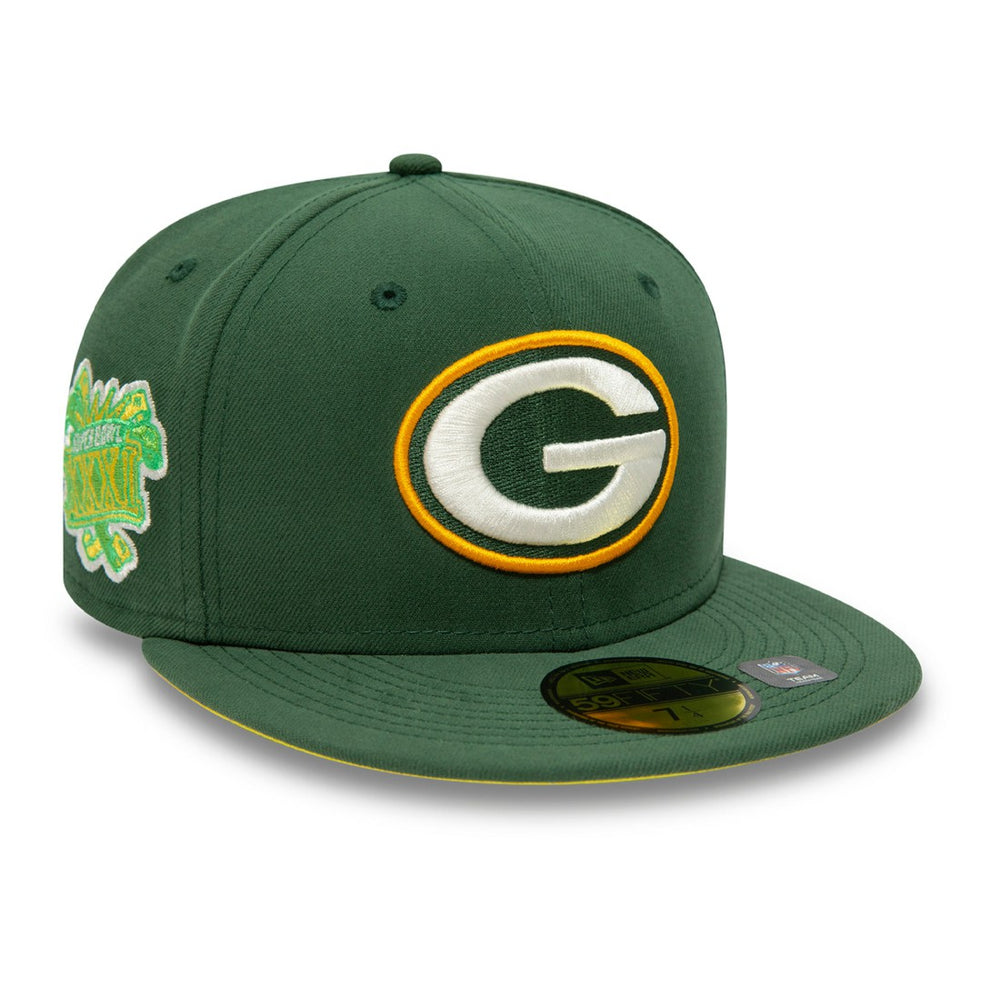 Green Bay Packers New Era Super Bowl XXXI Citrus Pop 59FIFTY Fitted Hat