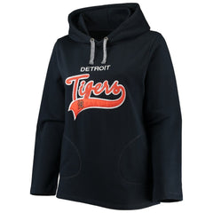 Detroit Tigers Soft as a Grape Women's Plus Size Side Split Pullover Hoodie | MLB New