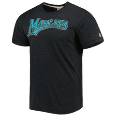 Miami Marlins Homage Hand-Drawn Logo Tri-Blend T-Shirt | MLB Shop