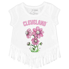 Cleveland Guardians Tiny Turnip Girls Youth Blooming Baseballs Fringe T-Shirt | MLB Shop