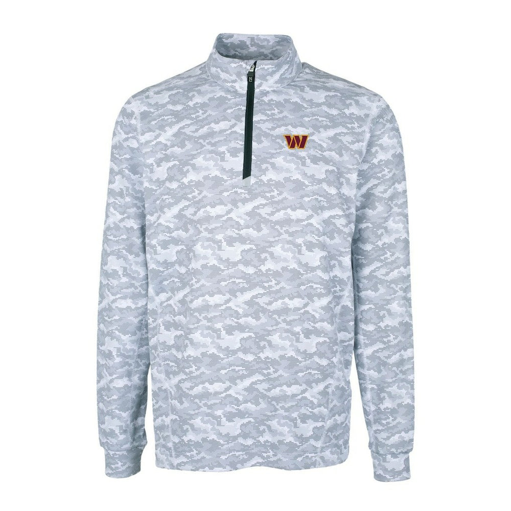 Washington Commanders Cutter & Buck Traverse Camo Stretch Quarter-Zip Pullover Jacket