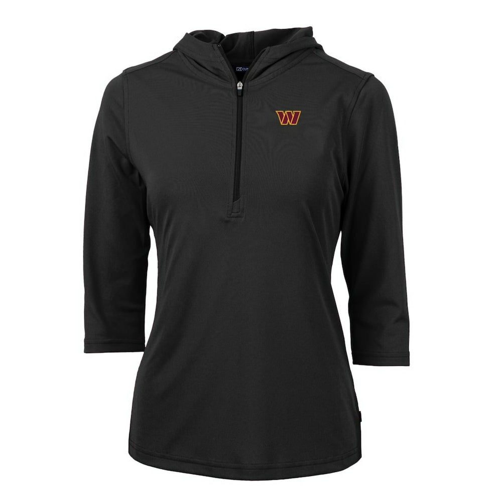 Washington Commanders Cutter & Buck Women's Virtue Eco Pique Half-Zip Pullover Hoodie