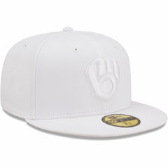 Milwaukee Brewers New Era White on White 59FIFTY Fitted Hat | MLB US