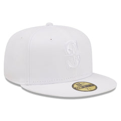 Seattle Mariners New Era White on White 59FIFTY Fitted Hat | MLB On Sale