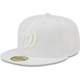 Washington Nationals New Era White on White 59FIFTY Fitted Hat | MLB Outlet