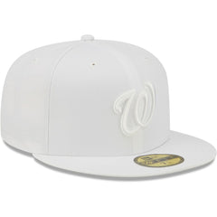 Washington Nationals New Era White on White 59FIFTY Fitted Hat | MLB Outlet