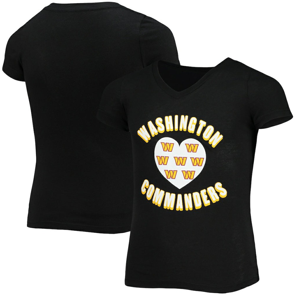 Washington Commanders New Era Girls Youth V-Neck T-Shirt