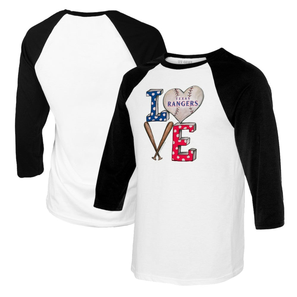 Texas Rangers Tiny Turnip Women's Baseball Love Raglan 3/4-Sleeve T-Shirt | MLB Shop