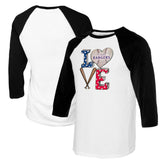 Texas Rangers Tiny Turnip Women's Baseball Love Raglan 3/4-Sleeve T-Shirt | MLB Shop