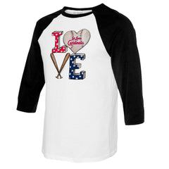 St. Louis Cardinals Tiny Turnip Women's Baseball Love Raglan 3/4-Sleeve T-Shirt | MLB Sale