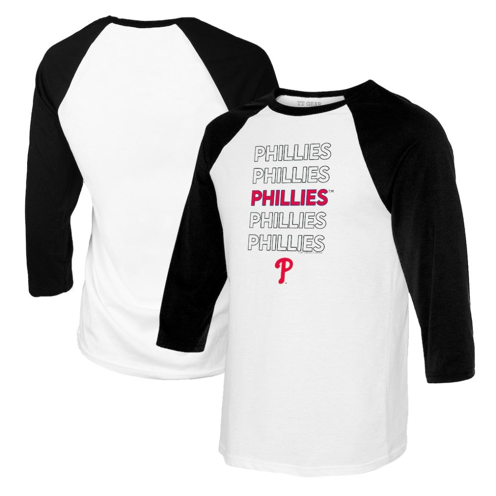 Philadelphia Phillies Tiny Turnip Women's Stacked 3/4-Sleeve Raglan T-Shirt | MLB Outlet