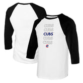 Chicago Cubs Tiny Turnip Youth Stacked Raglan 3/4 Sleeve T-Shirt | MLB US