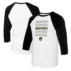 Milwaukee Brewers Tiny Turnip Youth Stacked Raglan 3/4 Sleeve T-Shirt | MLB Shop