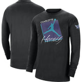 Charlotte Hornets Jordan Brand Courtside Max 90 Vintage Wash Statement Edition Long Sleeve T-Shirt Discount