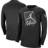 Brooklyn Nets Jordan Brand Courtside Max 90 Vintage Wash Statement Edition Long Sleeve T-Shirt Online