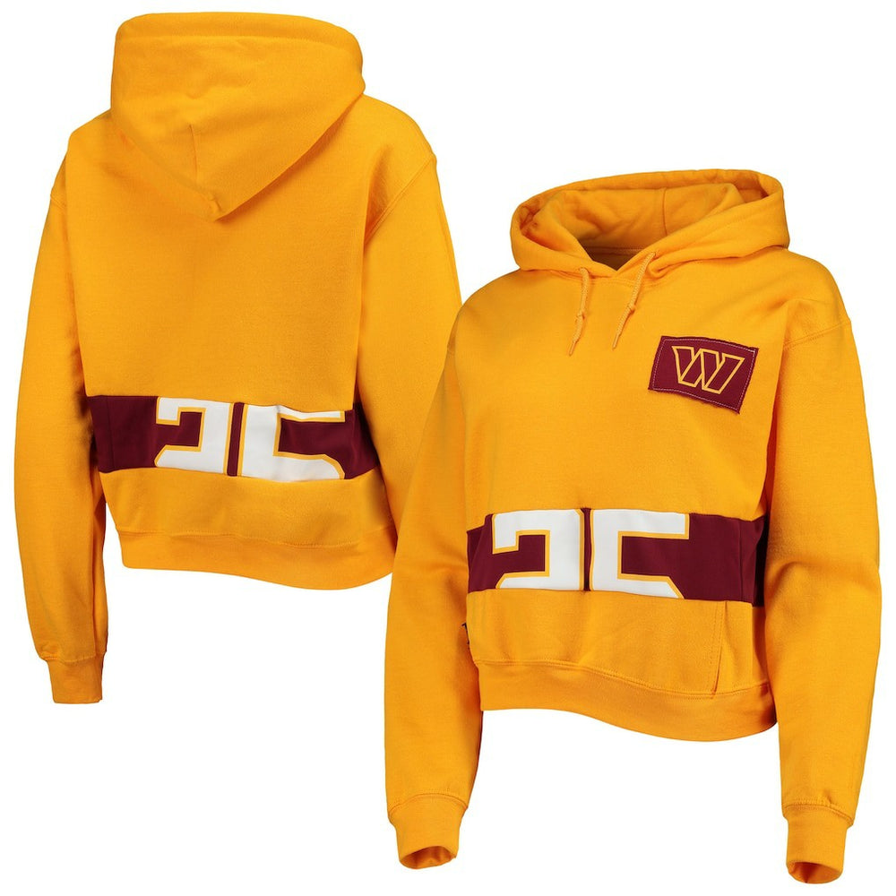 Washington Commanders Refried Apparel Women's Cropped Pullover Hoodie