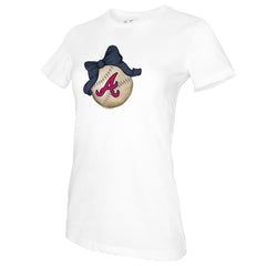 Atlanta Braves Tiny Turnip Women's Baseball Bow T-Shirt | MLB On Sale