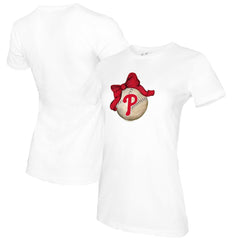 Philadelphia Phillies Tiny Turnip Women's Baseball Bow T-Shirt | MLB On Sale
