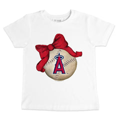 Los Angeles Angels Tiny Turnip Youth Baseball Bow T-Shirt | MLB Sale