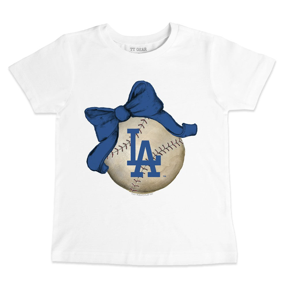 Los Angeles Dodgers Tiny Turnip Youth Baseball Bow T-Shirt | MLB Online