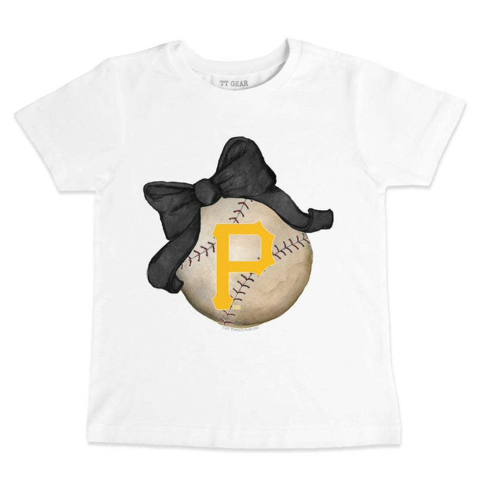 Pittsburgh Pirates Tiny Turnip Youth Baseball Bow T-Shirt | MLB For sale