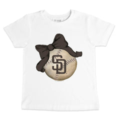 San Diego Padres Tiny Turnip Youth Baseball Bow T-Shirt | MLB New