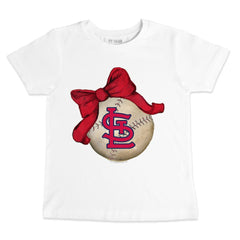 St. Louis Cardinals Tiny Turnip Youth Baseball Bow T-Shirt | MLB On Sale