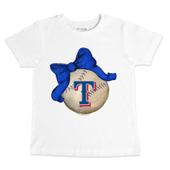 Texas Rangers Tiny Turnip Youth Baseball Bow T-Shirt | MLB On Sale