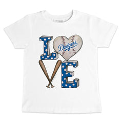 Los Angeles Dodgers Tiny Turnip Youth Baseball Love T-Shirt | MLB Discount